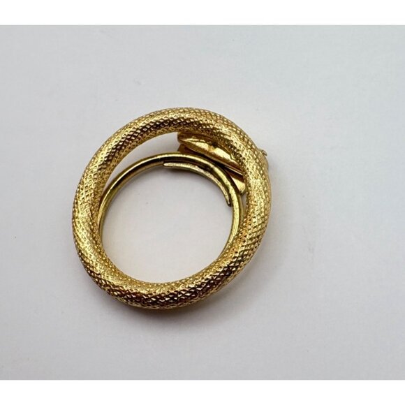 Vintage Gold Tone Scarf Clip Textured Circle Western Germany - Picture 7 of 8